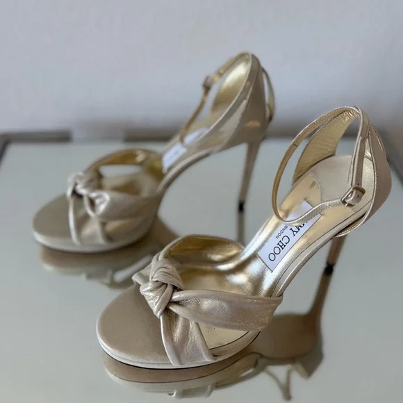 New Jimmy Rosie 100 Shimmer Suede Sandals $1,095 39 - Picture 8 of 11